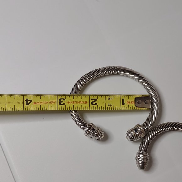 Lot Of 2 Silver Tone Metal Bracelets - Picture 11 of 13